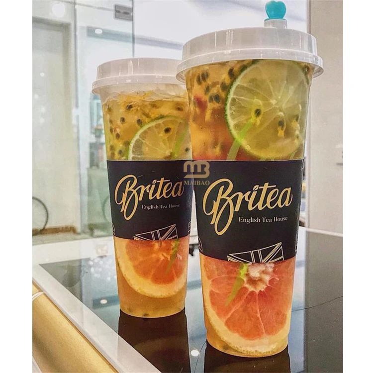 Одноразовая крышка для холодных и горячих напитков с индивидуальной печатью, пластиковая чашка из ПЭТ на 16 унций с крышкой, чашка для чая, кофе, сока Боба, ПЭТ-чашки на 24 унции, прозрачная чашка из полипропилена