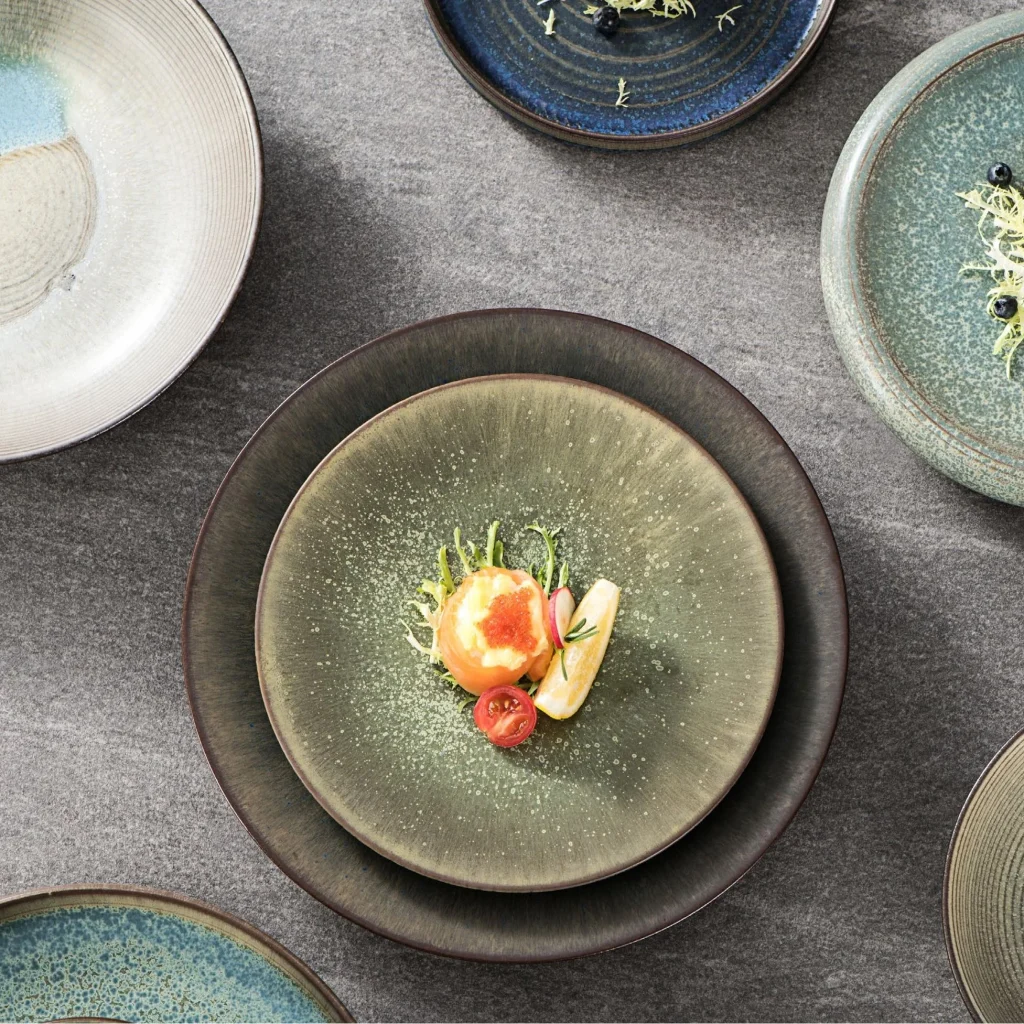 Блюдо Ретро обеденный сервиз Geschirr, фарфоровый гурманский кремовый набор посуды в деревенском стиле, скандинавская посуда и набор тарелок для ресторана