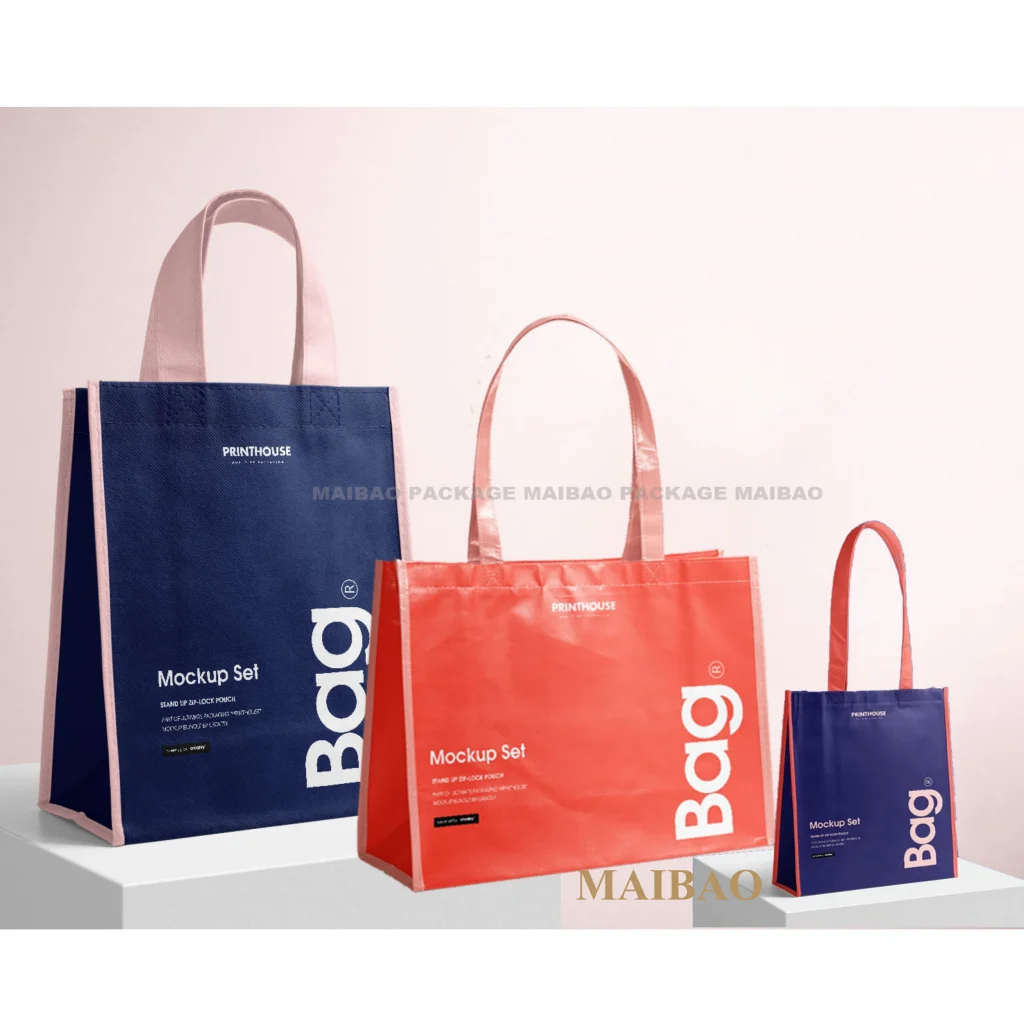 Изготовленная на заказ экологически чистая устойчивая переработанная полипропиленовая ткань ультразвуковая нетканая сумка многоразовая складная нетканая сумка для покупок для продуктов