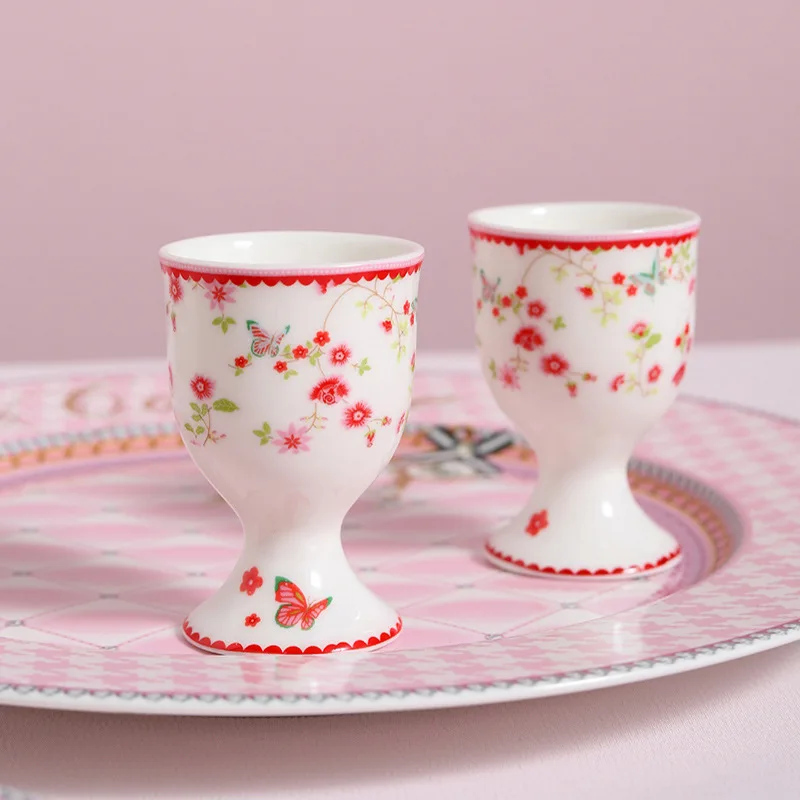 Ceramic Western Dish Pink Salad Dish Lace Leopard Dim Sum Dish