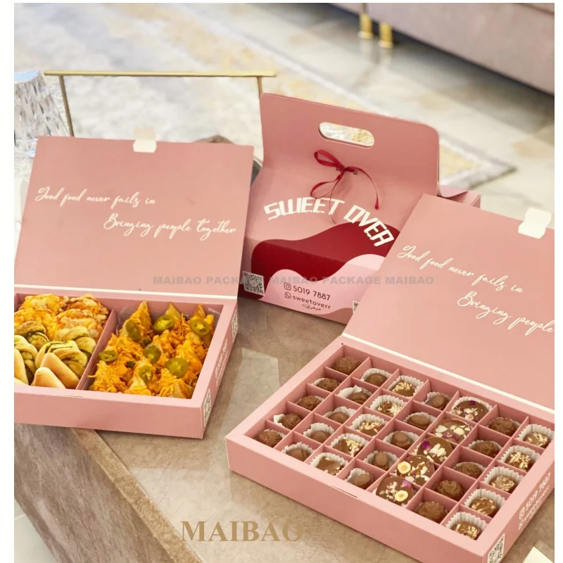 Оптовая продажа упаковки для общественного питания Послеобеденный чай Конфеты Бумажная коробка Аравийские фрукты Шоколадное печенье Десертная тарелка с разделителями