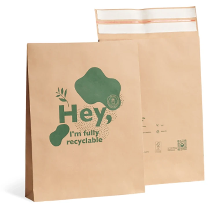 Пользовательский логотип Коричневый Компостируемый Перерабатываемый Жесткий Картон Крафт-Бумага Почтовая Посылка Курьерская Доставка Конверт Почтовая Сумка