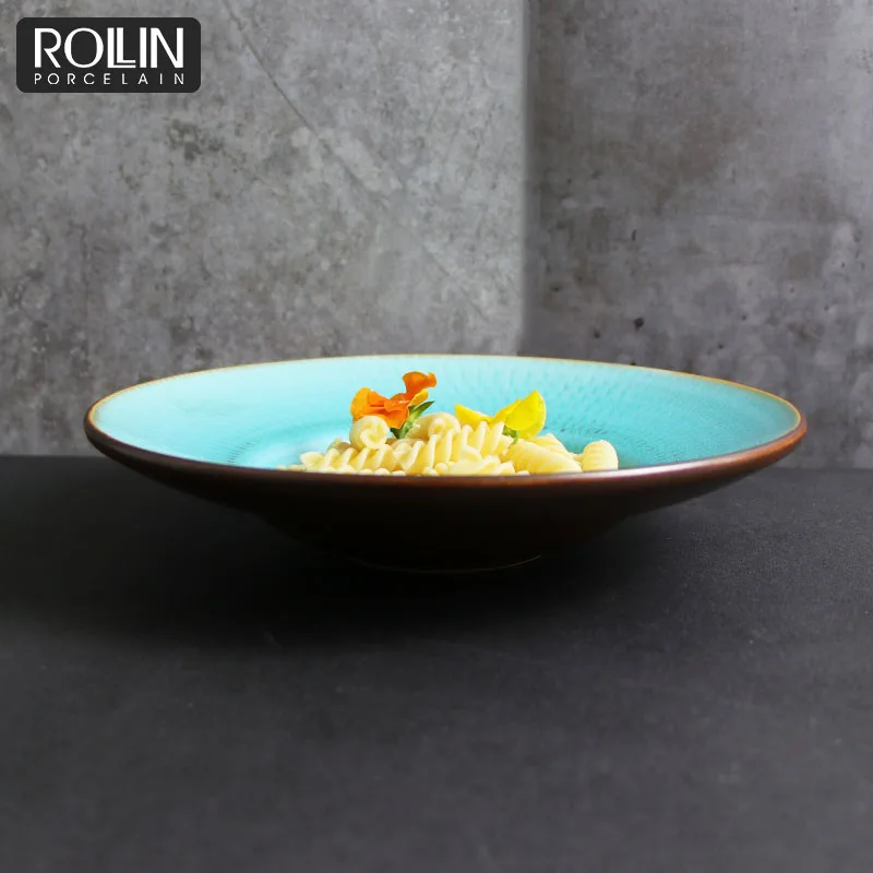 Горячие продажи фарфора в английском стиле, глубокие суповые тарелки, тарелки для макарон, тарелки для гостиниц и ресторанов