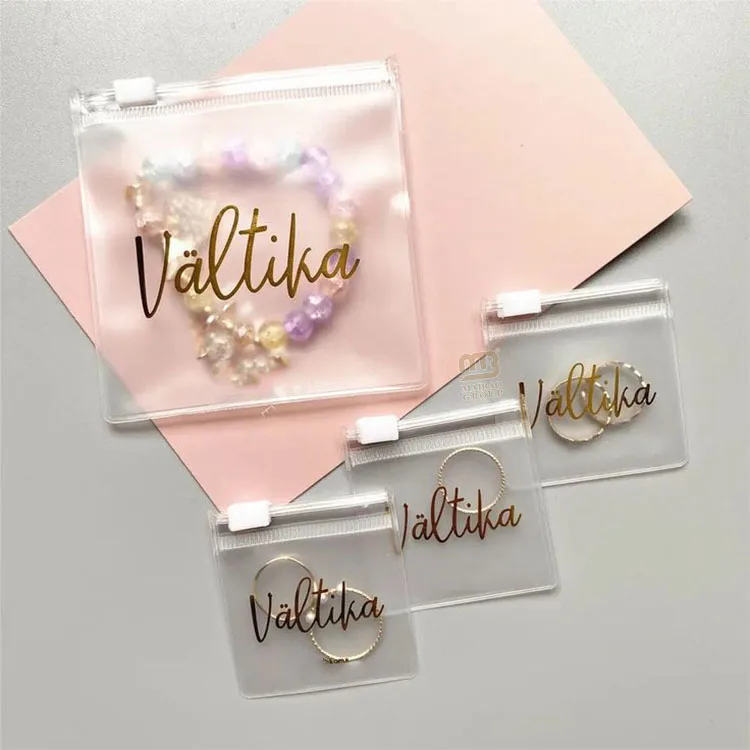 Оптовая продажа, матовая матовая ПВХ сумка на молнии для ювелирных изделий, изготовленная на заказ маленькая ПВХ ювелирная пластиковая сумка на молнии, мини-серьги, ювелирные изделия, сумка с застежкой-молнией