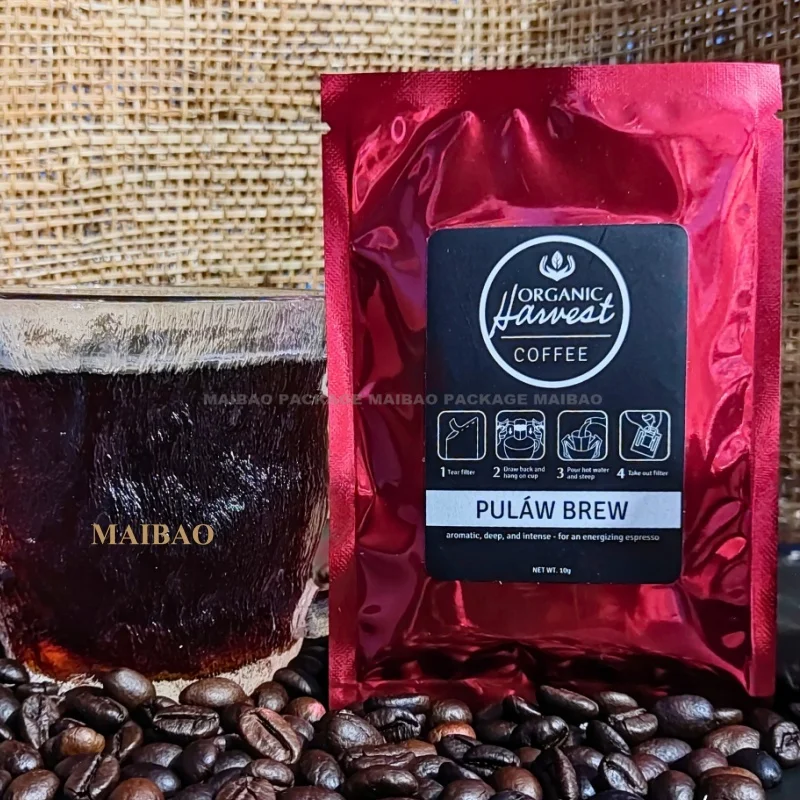 Пакет с цифровой печатью, матовый цветной капельный кофе, герметичный пакетик для кофе, упаковка для кофе, алюминиевая фольга, трехсторонний уплотнитель, пустой чайный пакетик