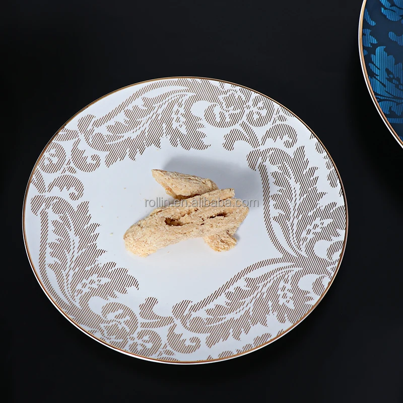 Королевские наборы посуды, высококачественный фарфор, тонкий фарфор с золотой оправой, костяной фарфор, роскошная посуда, набор тарелок для ресторана