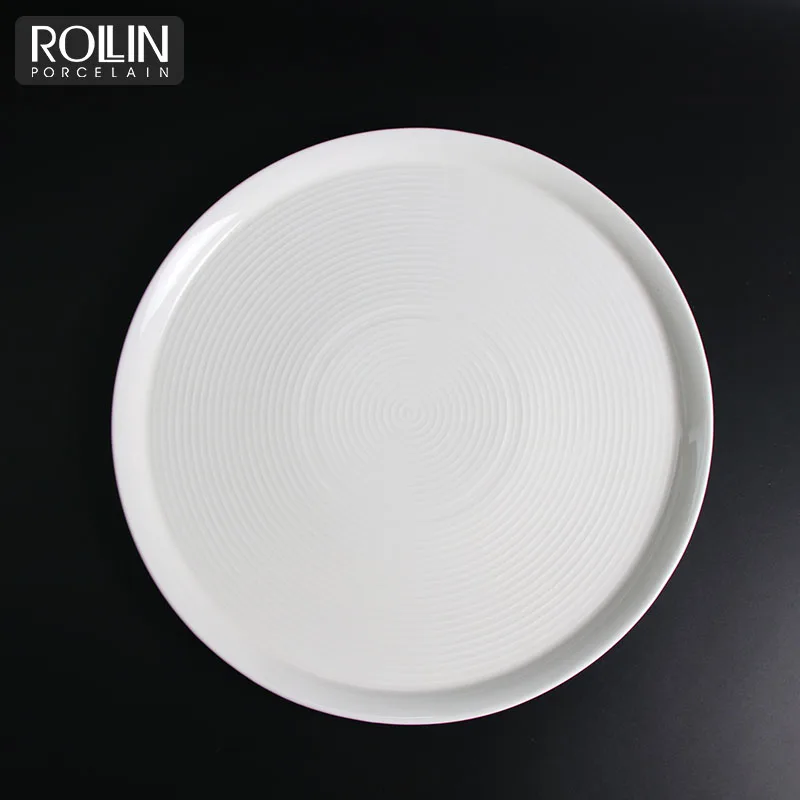 Фарфоровая тарелка для пиццы в ресторане отеля, прочная керамическая тарелка 11,5 дюйма