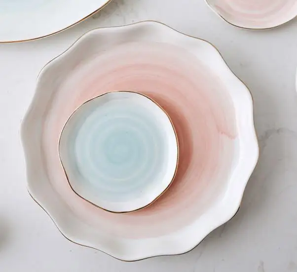 China Warehouse Bulk New Design Daily Used Porcelain Flat Serving Dinner Steak Buffet Plates