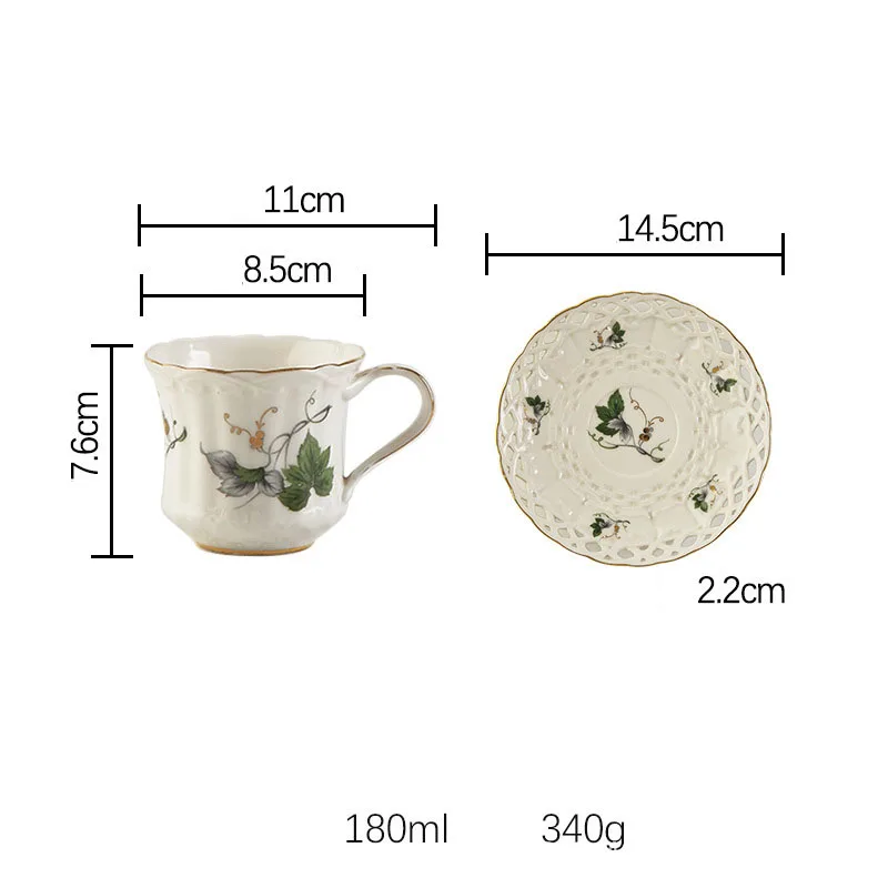 Luxury Creative Ceramic Coffee & Tea Mug Sets with Saucer Thickened Chinese Style Pottery for Manual Usage at Home