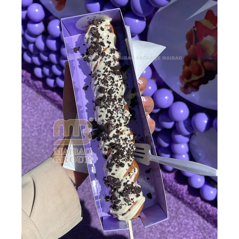 Пищевая персонализированная бумага для печати логотипа, вафельная коробка, пузырьковые яйца, вафельная упаковочная коробка