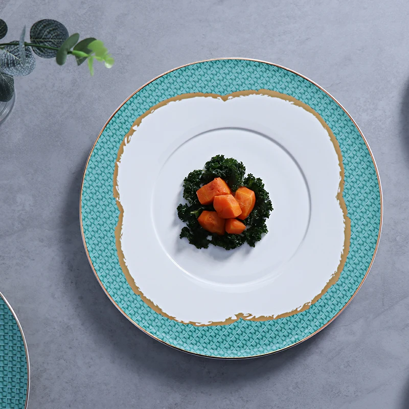 Роскошный набор тарелок, рождественская посуда, современный набор столовой посуды из костяного фарфора, обеденный набор из костяного фарфора для отеля Stars