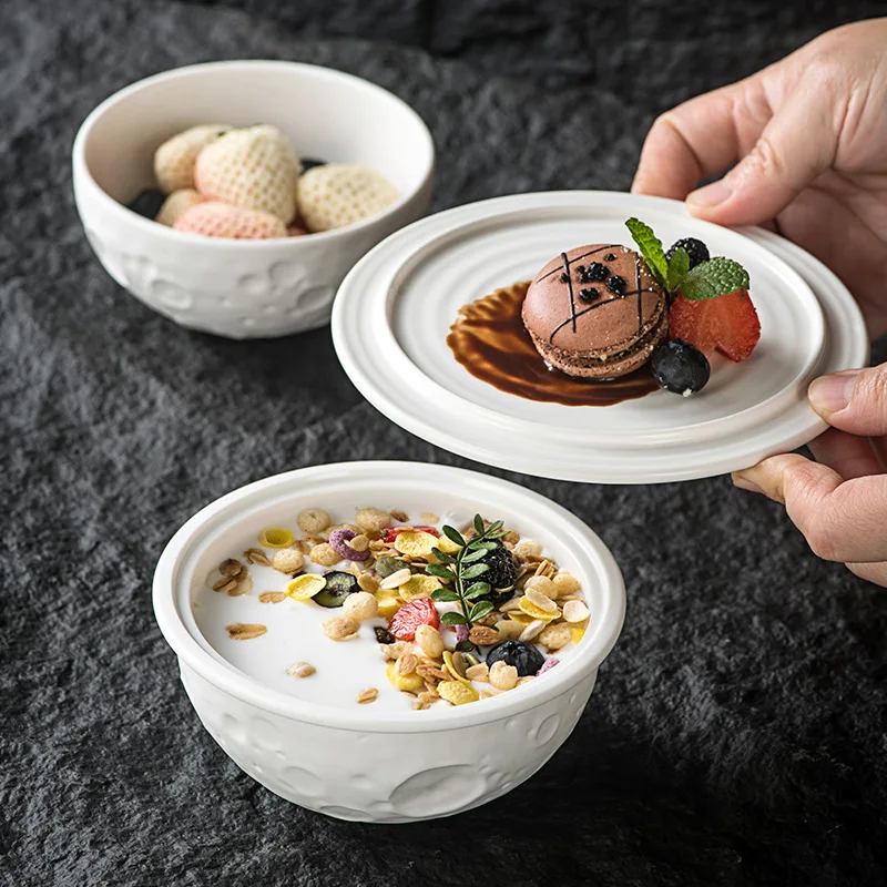 Vaisselle Piatti Pratos Набор для ресторана отеля Horeca Шар из вулканической породы Каменный поднос для супа Посуда из сухого льда Шаровая чаша для мороженого