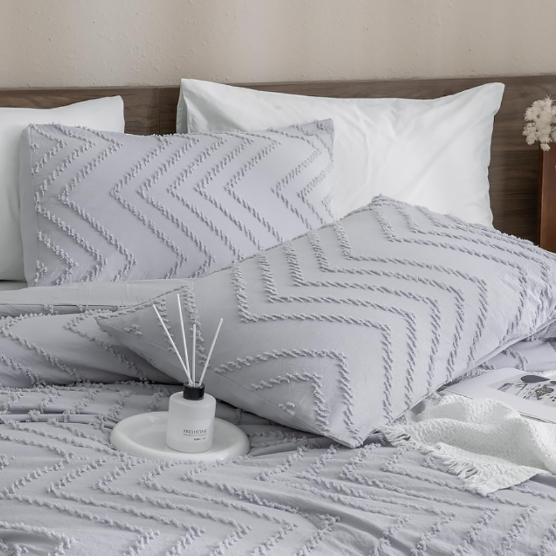 Προσαρμοσμένο εξαιρετικά μαλακό σετ κρεβατοκάμαρας 3 τεμ. Πολλαπλά μεγέθη Υψηλής ποιότητας Ζεστό φουντωτό πολυεστερικό πάπλωμα πλήρωσης, γκρι