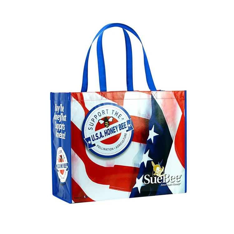 Индивидуальная эко полноцветная ламинированная переработанная многоразовая сумка для покупок из спанбонда для домашних животных с матовой ламинацией, нетканые сумки для покупок из полипропилена