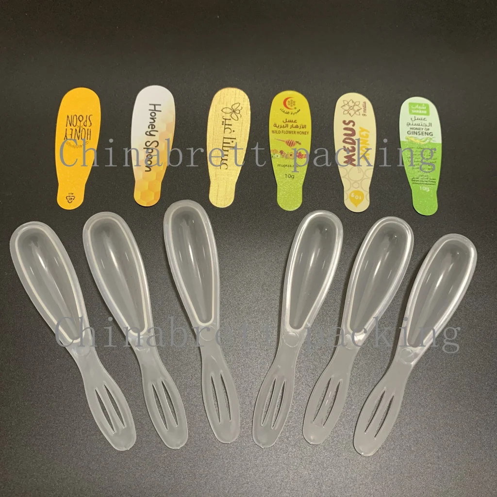 Лидер продаж 10 г 8 г 7 г одноразовая фольга уплотнение пластиковый стаканчик ложка для меда оптом