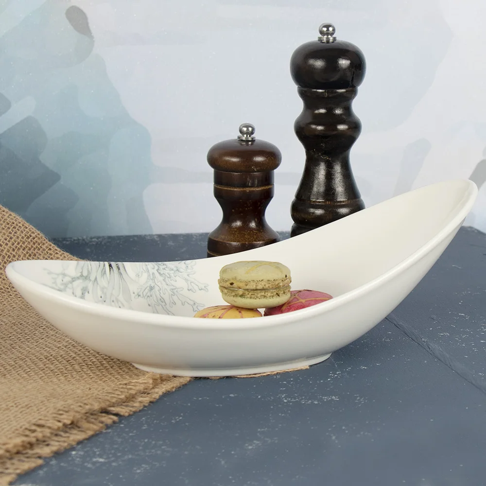 ROL Новая тарелка с дизайном, посуда, фарфоровая обеденная тарелка в форме лодки, керамические тарелки