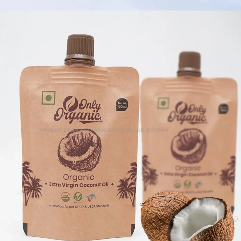 Индивидуальные биоразлагаемые крафт-бумаги, мягкие пакеты Doypack для пищевых продуктов, напитков, желе, воды, сока, носик для напитков, пакеты для жидкости