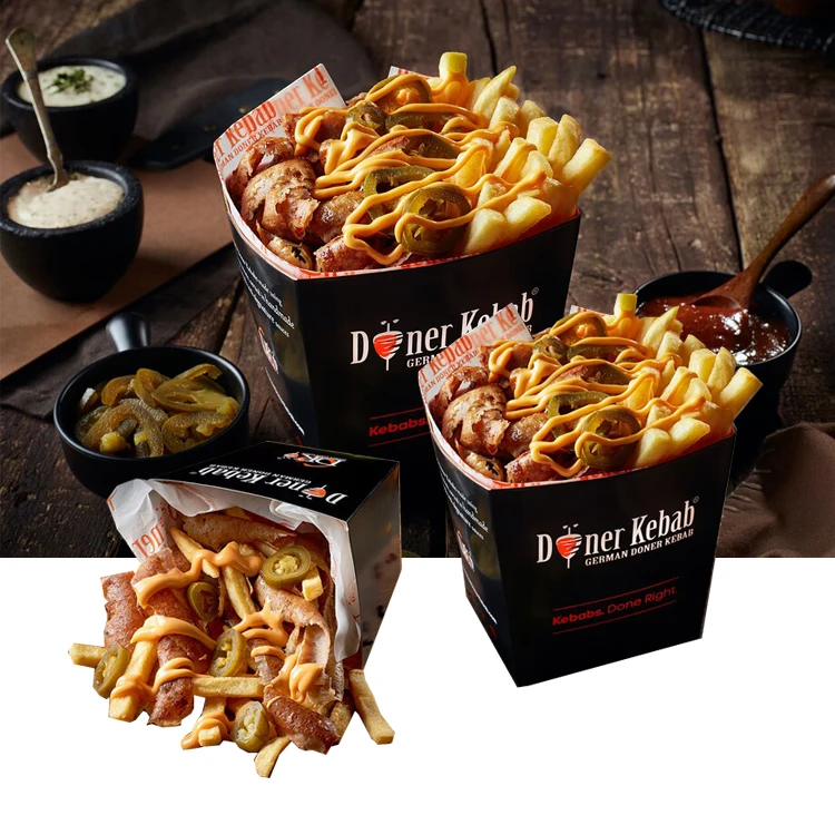 Напечатанный на заказ фаст-фуд на вынос Togo, хот-дог, картофель фри, немецкий туйкиш, гриль, мясная упаковка, бумажная упаковка для донер-кебаба
