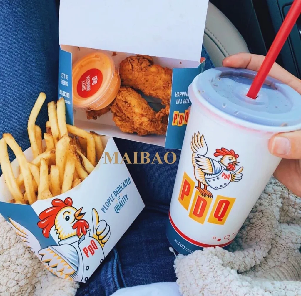 Индивидуальный логотип на вынос, жареная курица, бургер и картофель фри, крафт-бумага, упаковка для фаст-фуда, одноразовые контейнеры для еды на вынос