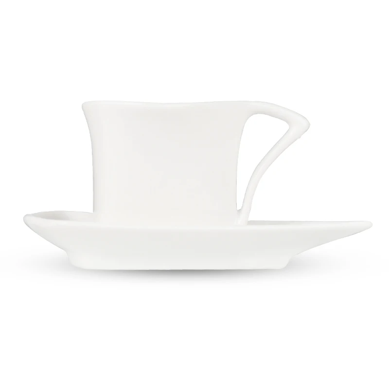Белая кофейная чашка и блюдца, керамический фарфоровый набор чайных чашек, фарфоровый керамический набор чашек
