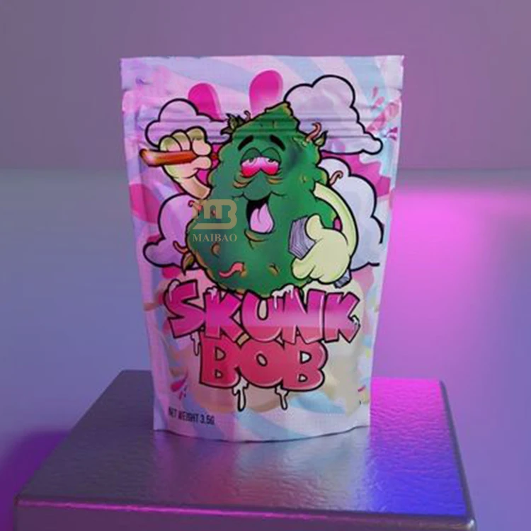 Напечатанный на заказ логотип, экологически чистые майларовые пакеты 3,5 г, пищевая закрывающаяся майларовая сумка на молнии, 3,5 г, устойчивая к запаху, стоячая сумка для еды