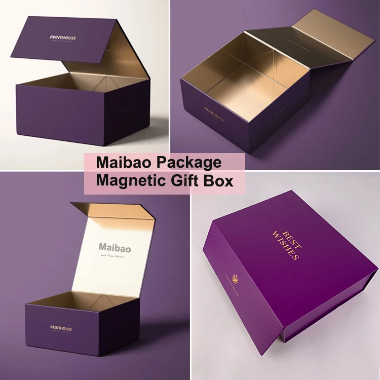 Оптовая индивидуальная печатная роскошная ручная ручная работа жесткая бумажная картон черная простая пустая магнитная подарочная коробка с магнитным закрытием