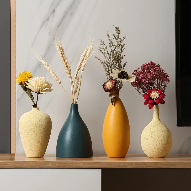Ceramic Vase, Ins Style, Simple Flower Arrangement, Dry Flower Creative Flower Ware, Living Room, Home and Desktop Decoration