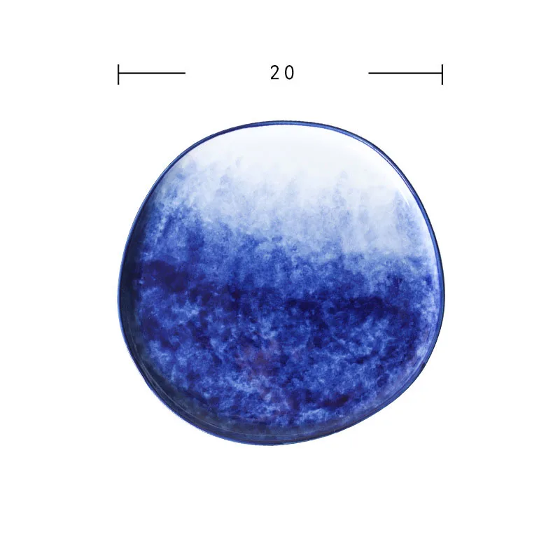 Factory Wholesale Handmade Gradient Dessert Plate Creative Steak Plates Irregular Ceramic Dish Plate