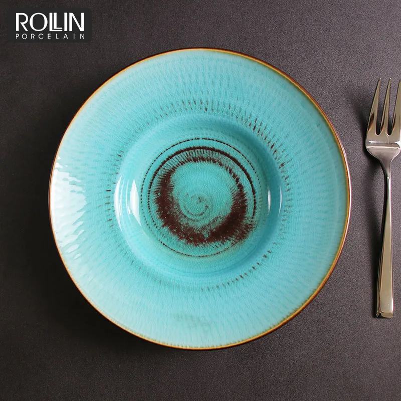 Горячие продажи фарфора в английском стиле, глубокие суповые тарелки, тарелки для макарон, тарелки для гостиниц и ресторанов