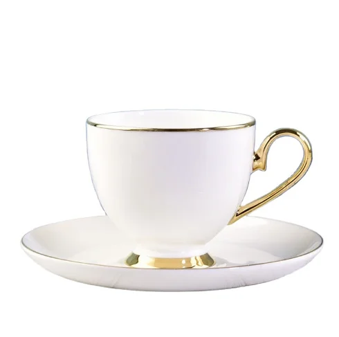 Королевский роскошный костяной фарфор с золотыми краями, свадебные сувениры, фарфоровая чашка для кофе, чая и набор блюдец