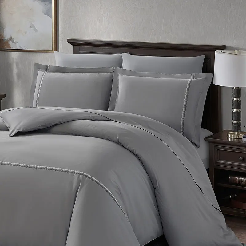 Комплект одеял Alenhome Hudson, 100% хлопок, 350 гсм, полиэстер, наполнители, две наволочки с вышивкой, комплект одеял из 3 предметов с вышивкой