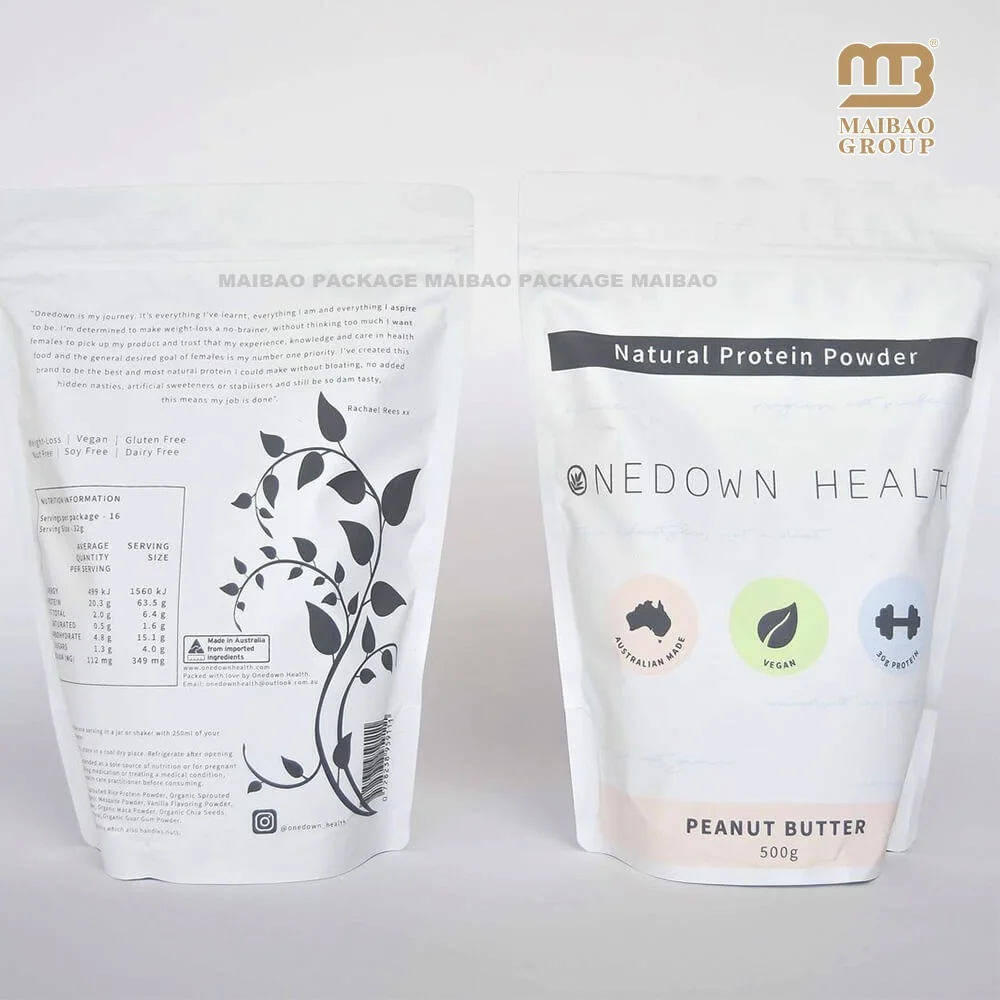 Цифровая печать на заказ Производитель Закрывающаяся упаковка для пищевых продуктов на молнии Пластиковый пакет Мешок для порошка сывороточного протеина с застежкой-молнией