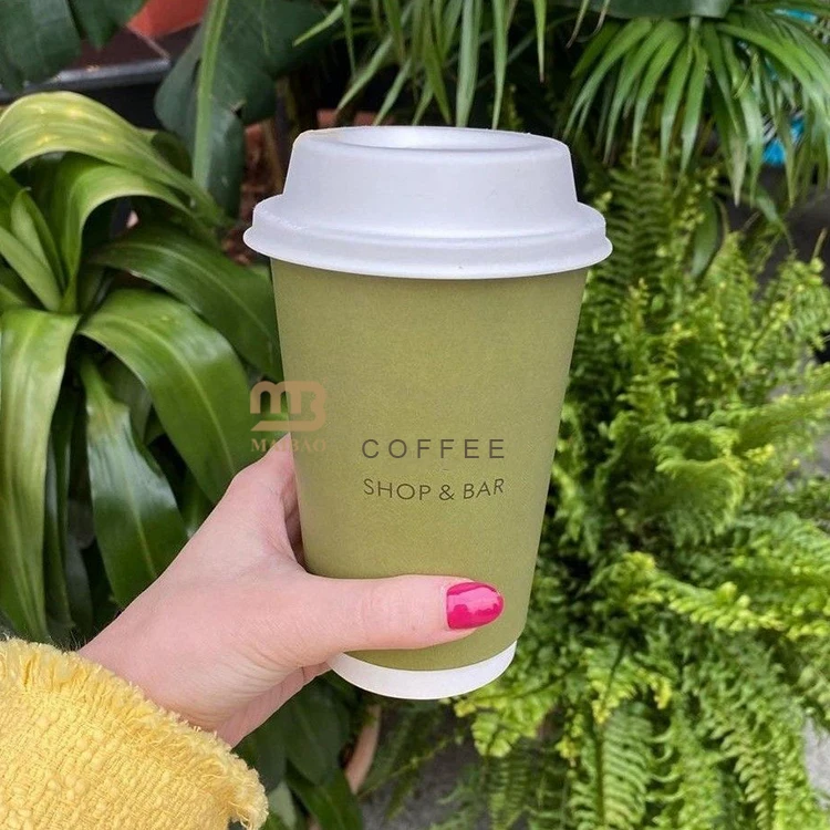 Одноразовые бумажные стаканчики на 8 унций, 12 унций, 16 унций для холодных напитков, бумажные стаканчики с крышкой для кофе, бумажные стаканчики для горячего кофе с двойными стенками