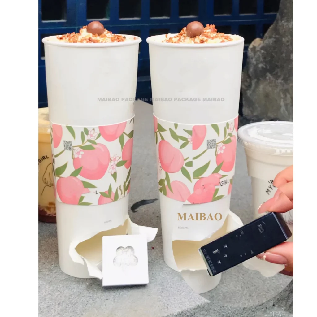 Изготовленный на заказ уникальный подарок-сюрприз Mystery Blind Box Бумажный стаканчик с крышкой Кофе Milktea Boba Бумажный стаканчик-сюрприз Bubble Tea Cup с логотипом