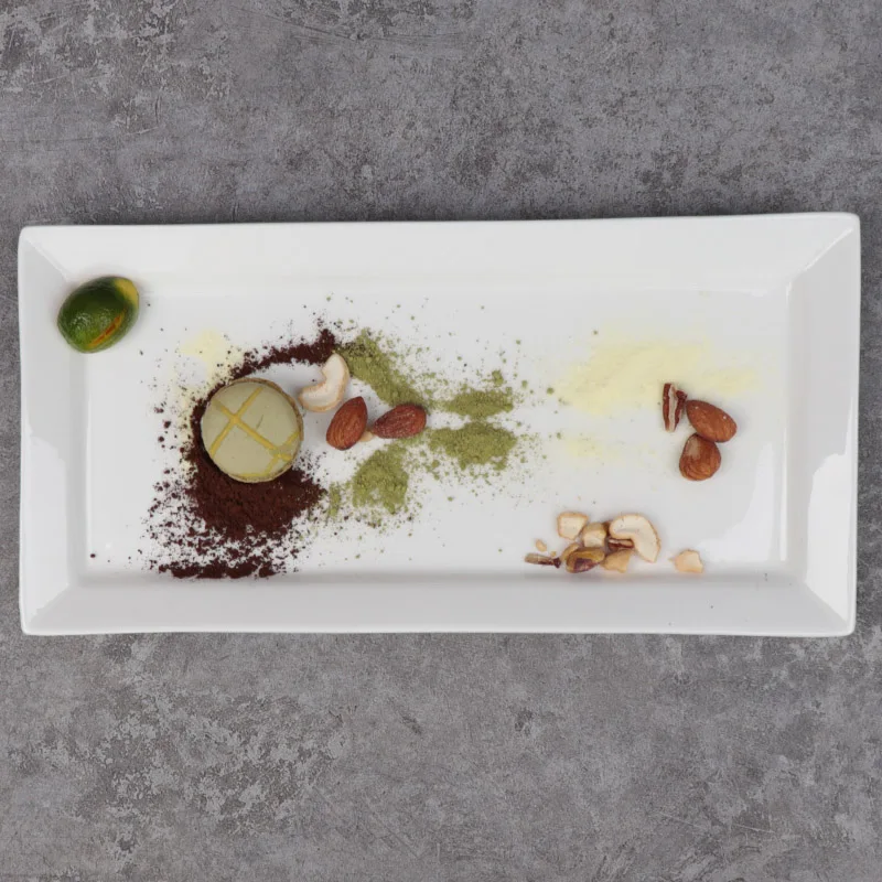 Оптовые дешевые керамические тарелки, сервировочный поднос, тарелки для использования в отеле, прямоугольные керамические тарелки на заказ