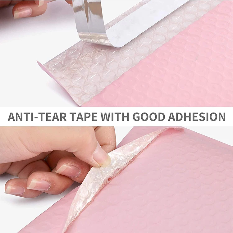 Пользовательский логотип Pink Air Padded Bubble Mailers Одежда доставка куриного пакета доставки косметики пузырьковые конверты рассылки почтовые сумки