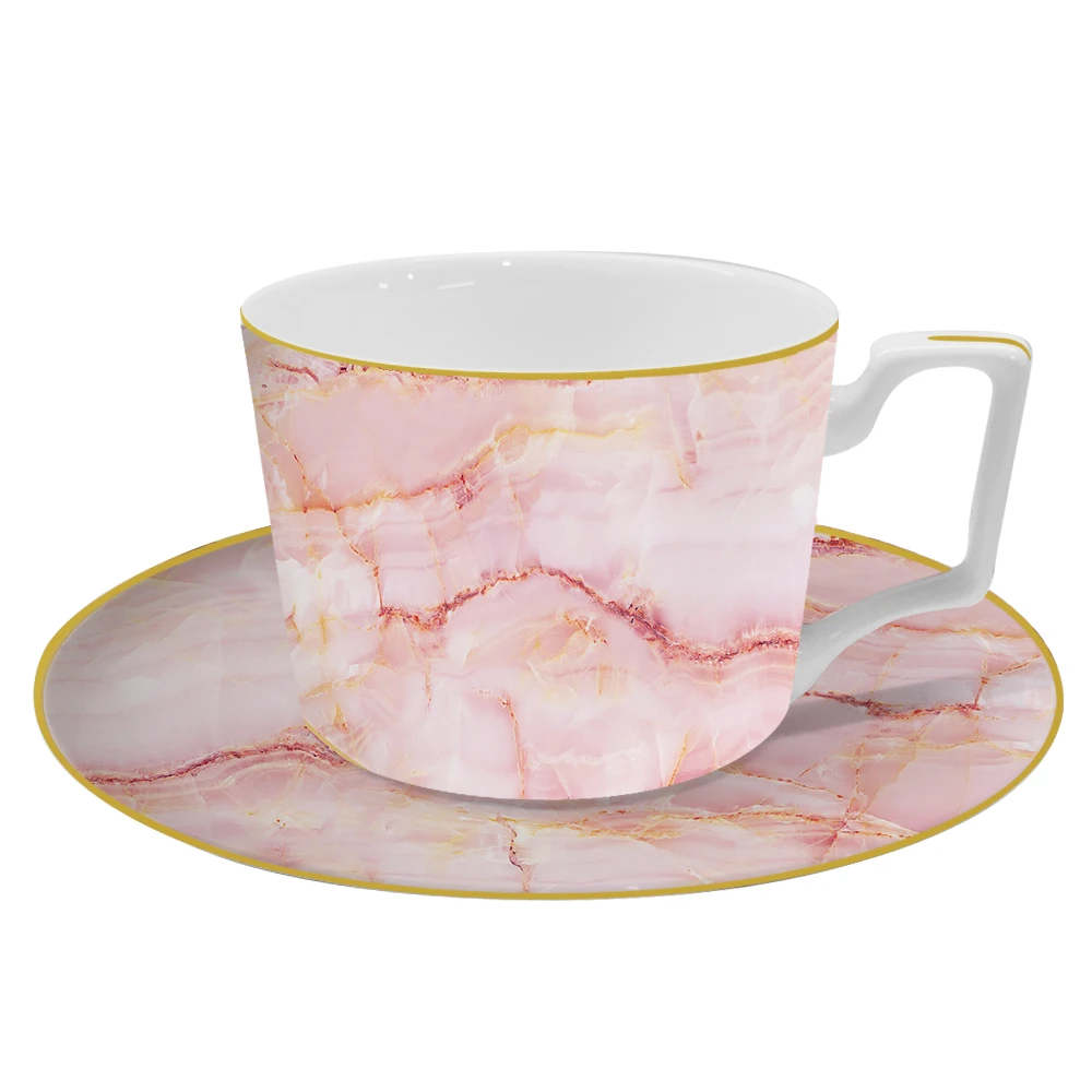 Оптовая продажа, розовый рождественский ужин, десерт, наборы тарелок для торта, керамические украшения дома, набор столовой посуды из костяного фарфора