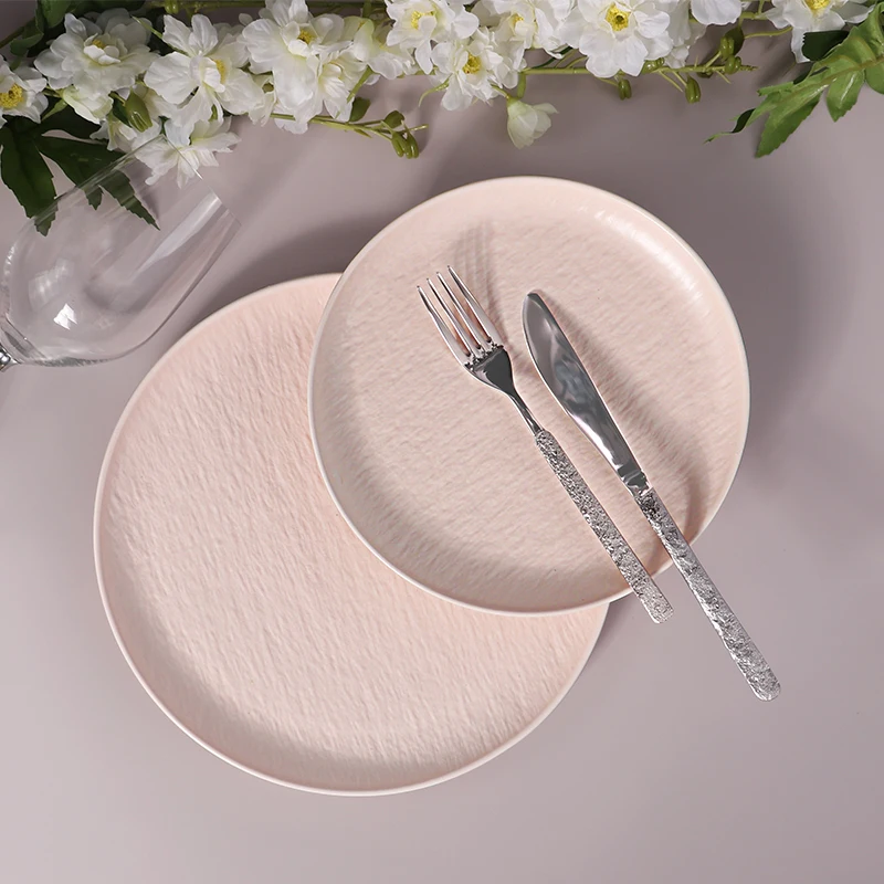 Подарочный набор керамической чаши Роскошные чаши розового цвета для банкета Оптовая продажа керамических чаш и тарелок