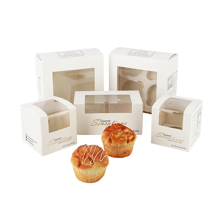 Оптовые дешевые печатные белые розовые биоразлагаемые картонные коробки для пирога Custom Cupcake Boxes 12 отверстие мини -пончики с логотипом с логотипом