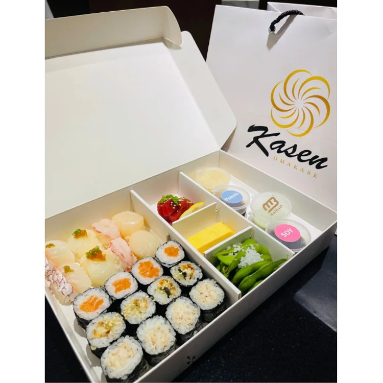 Изготовленная на заказ японская коробка для суши, контейнер для еды, отсек для суши, коробка для бенто, доставка в ресторан, коробка для суши, большая коробка на вынос