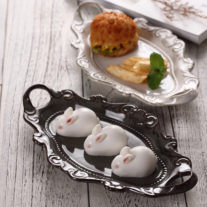 European Style Creative Ceramic Tableware Dessert Ceramic Dishes Plates for Home Use for Pasta Soup Western Food