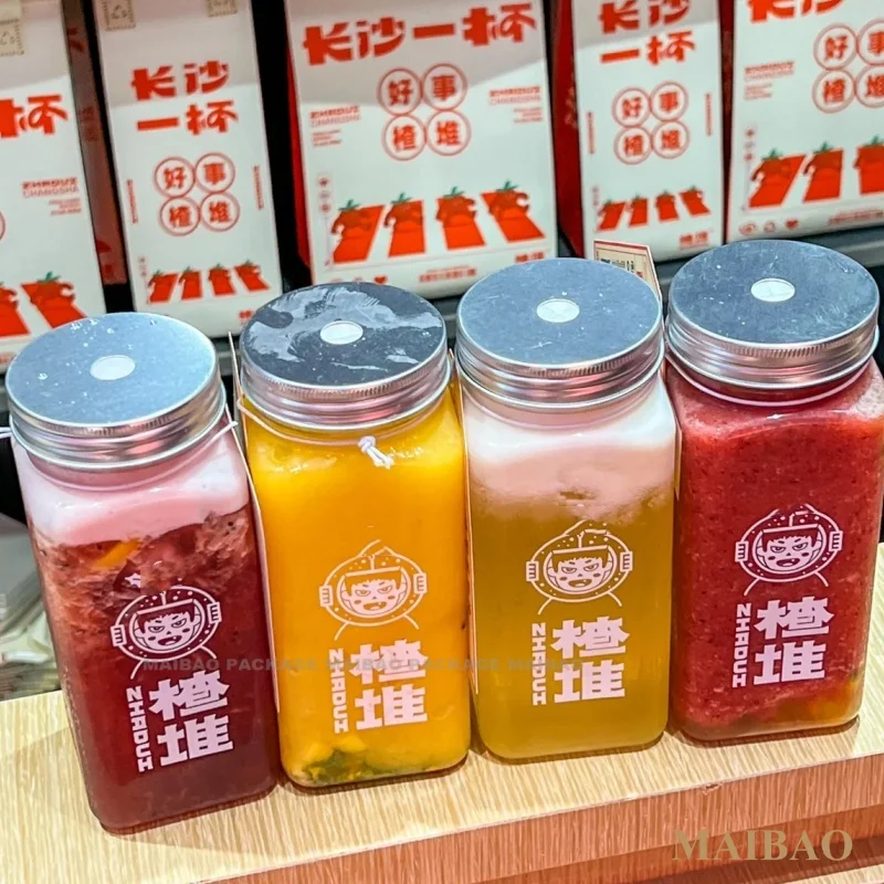 Пластиковые банки для домашних животных OEM с логотипом Банки для домашних животных + алюминиевая крышка 250 мл 330 мл 500 мл 650 мл Пластиковая бутылка Дешевые пластиковые банки с пузырьковым чаем