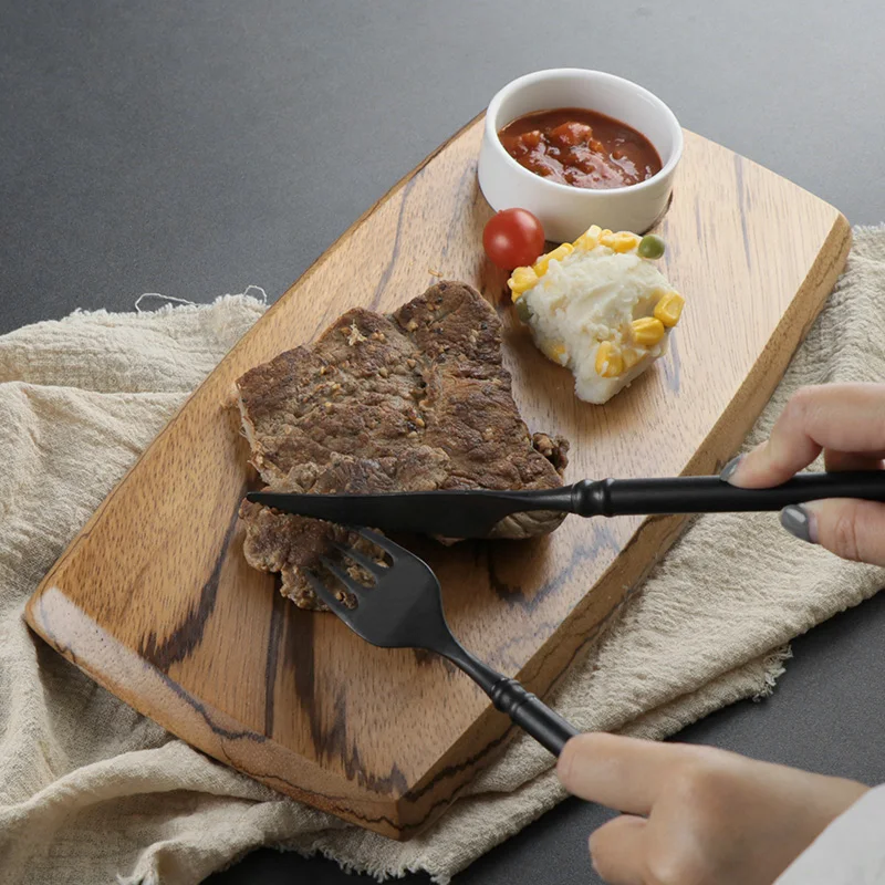 Деревянная доска с индивидуальным логотипом, оптовая продажа, обеденная тарелка, тарелка для стейка, деревянные тарелки, ресторанное блюдо, разделочная доска, деревянная доска