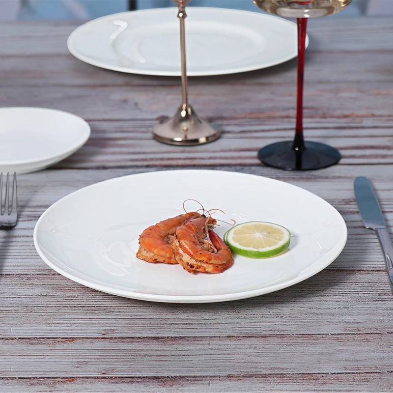 Производитель на продажу Классические ресторанные тарелки Белая круглая обеденная тарелка Обеденная тарелка с логотипом на заказ