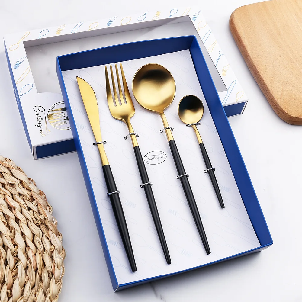 Restaurant Cutlery Set in Stainless Steel Reusable Silverware for Weddings Includes Spoons Forks Knives-for Gifts