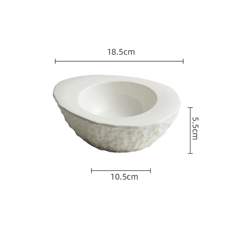 Creative Stone Heat Retaining Bowl White Irregular Shaped Bowl High-End Restaurant Cutlery Bowls