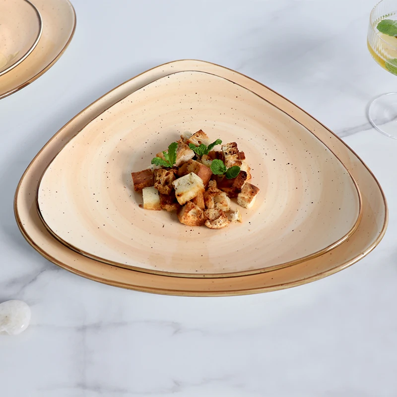 Наборы столовой посуды Vajillas Наборы посуды для ресторанов Оранжево-бежевый цвет Роскошные фарфоровые керамические тарелки Производитель
