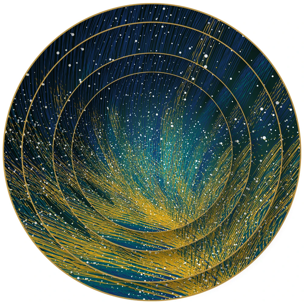 Горячий китайский дизайн, синяя керамика, 10,5-дюймовые основные обеденные тарелки, 12-дюймовые наборы посуды для зарядных тарелок для свадебных мероприятий