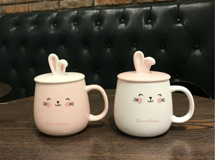 Custom Wholesale Eco-Friendly Cute Bunny Porcelain Mug Ceramic Coffee Mugs and Tea Cups for Presents