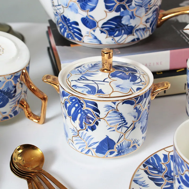 15PCS Ceramic Coffee Set Bone China Afternoon Gift Box Tea Red Tea Set Coffee Cup and Saucer